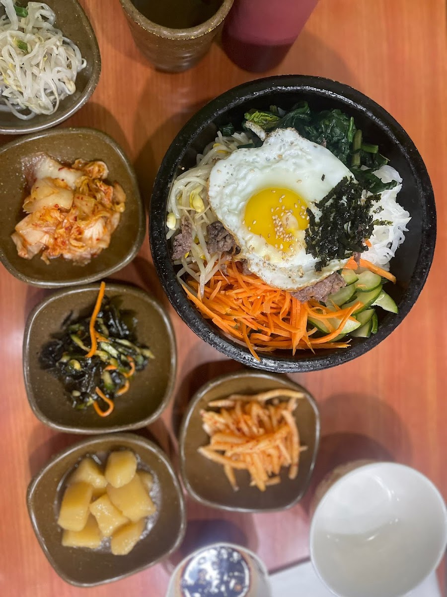 Meat and Seafood Dishes Served with Steamed Rice